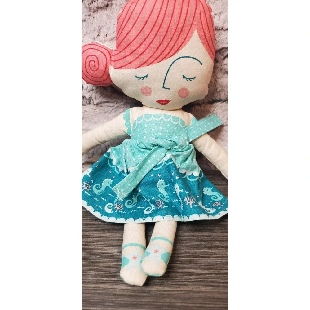 Mermaid Ocean Seahorse Plush Fabric Baby Doll‎ Blanket Pillow Set 11